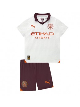 Otroški Nogometna dresi replika Manchester City Gostujoči 2023-24 Kratek rokav (+ hlače)
